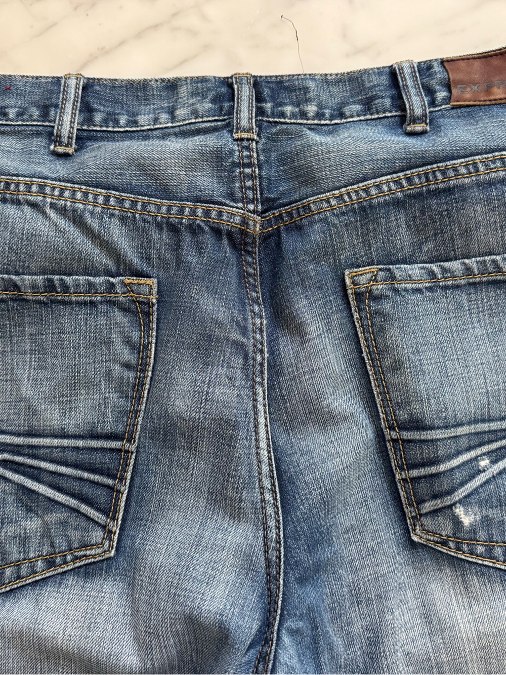 Express Men's Relaxed Blue Denim Jeans